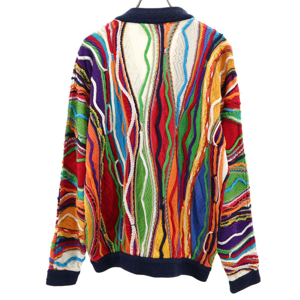 Coogi 90s Australian Made Old 3D V-neck 3D Knit Cardigan Long Sleeve Men's Used