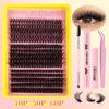 60D-100D 3D False Eyelash Set - DIY Hot Melt Dense Cluster Lashes