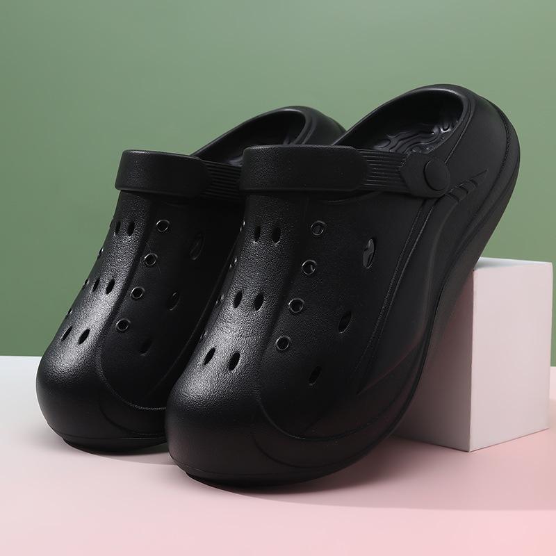 Baotou hole shoes women's thick-soled heightened non-slip slippers EVA wear-resistant and non-smelly feet outdoor beach breathable sandals