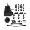 Adjustable Fuel Pressure Regulator Kit Oil 0-100psi Gauge -6AN Black