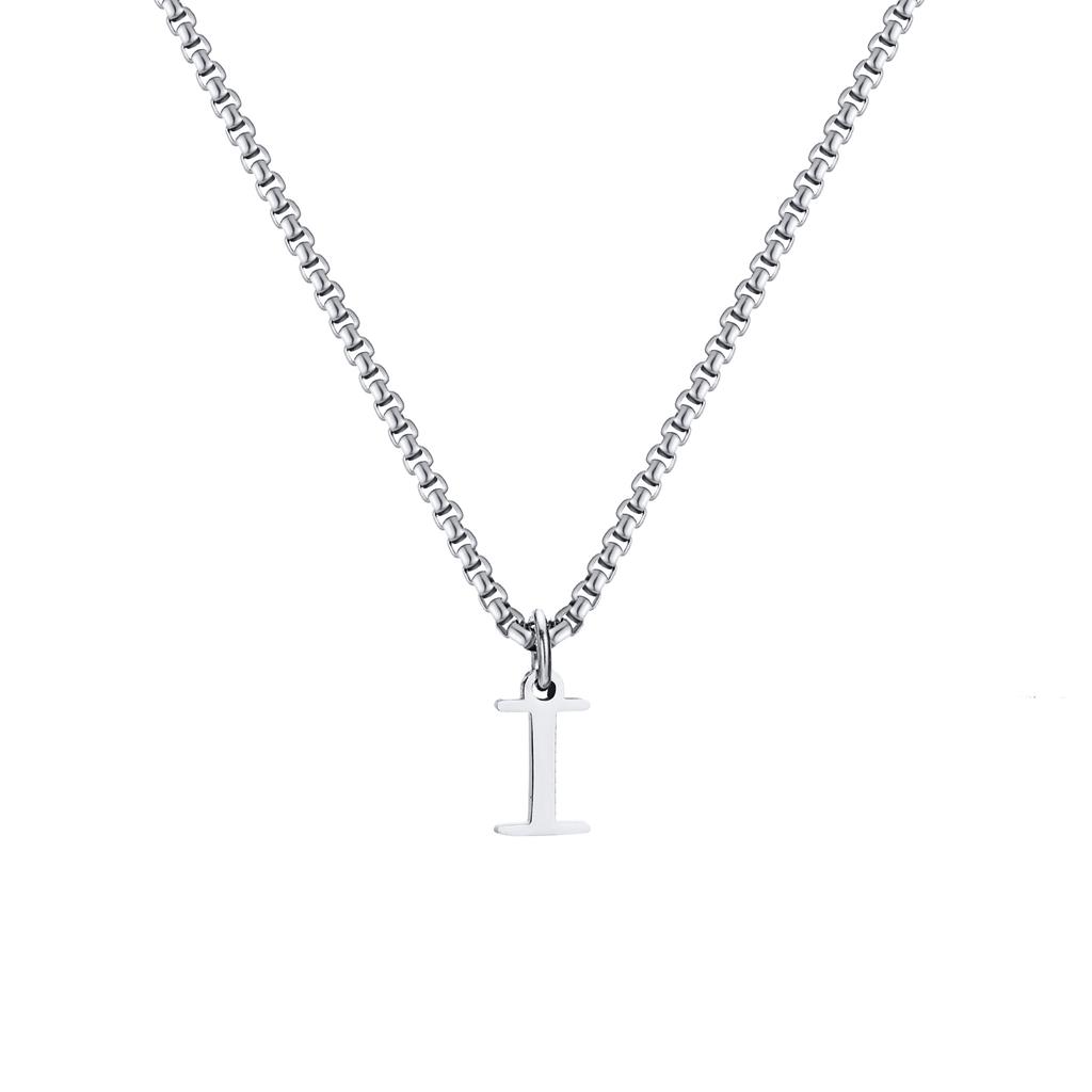 Fashion Letters A-Z Pendant Necklace for Men Women, Stainless Steel English Alphabe Chain Necklace,Fashion Punk Jewelry Men Gift
