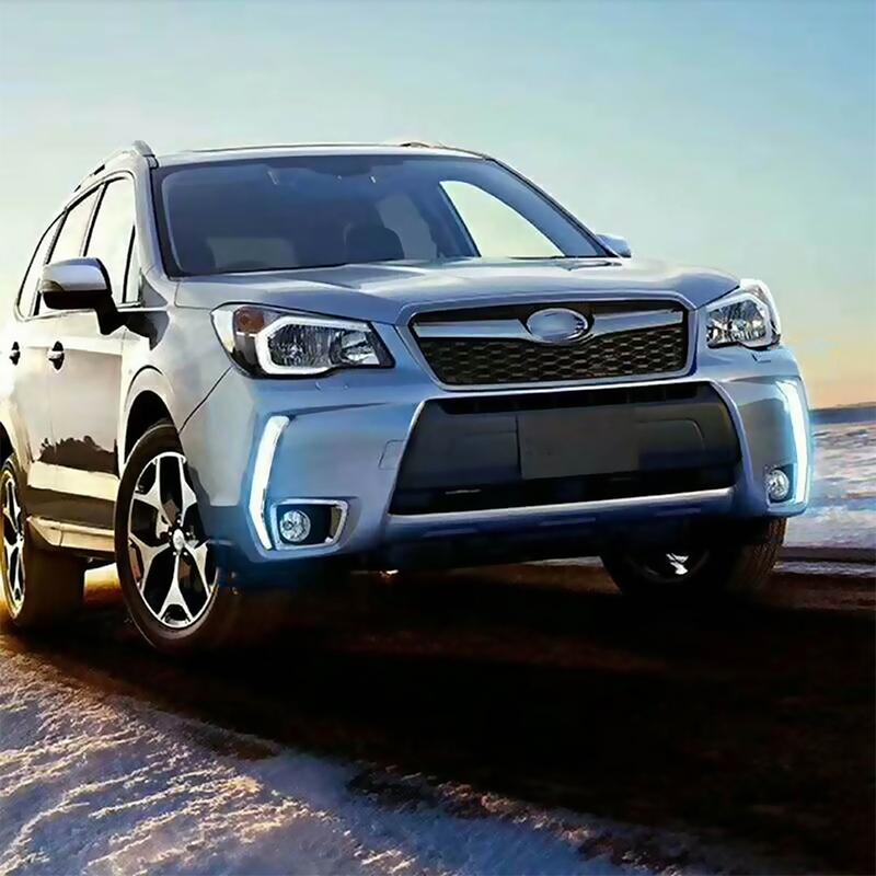Car Flashing 2Pcs LED Daytime Running Light DRL Turn siganl with night blue for Subaru Forester 2013 2014 2015 2016 2017 2018