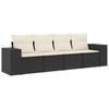 Vidaxl 4-Cz. Garden Lounge Set, Cushions, Black PE Rattan