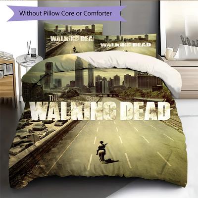 Povlečení s motivem The Walking Dead Domácí dekorace Narozeninový dárek (1 * povlak na peřinu + 2 * povlak na polštář, bez jádra)