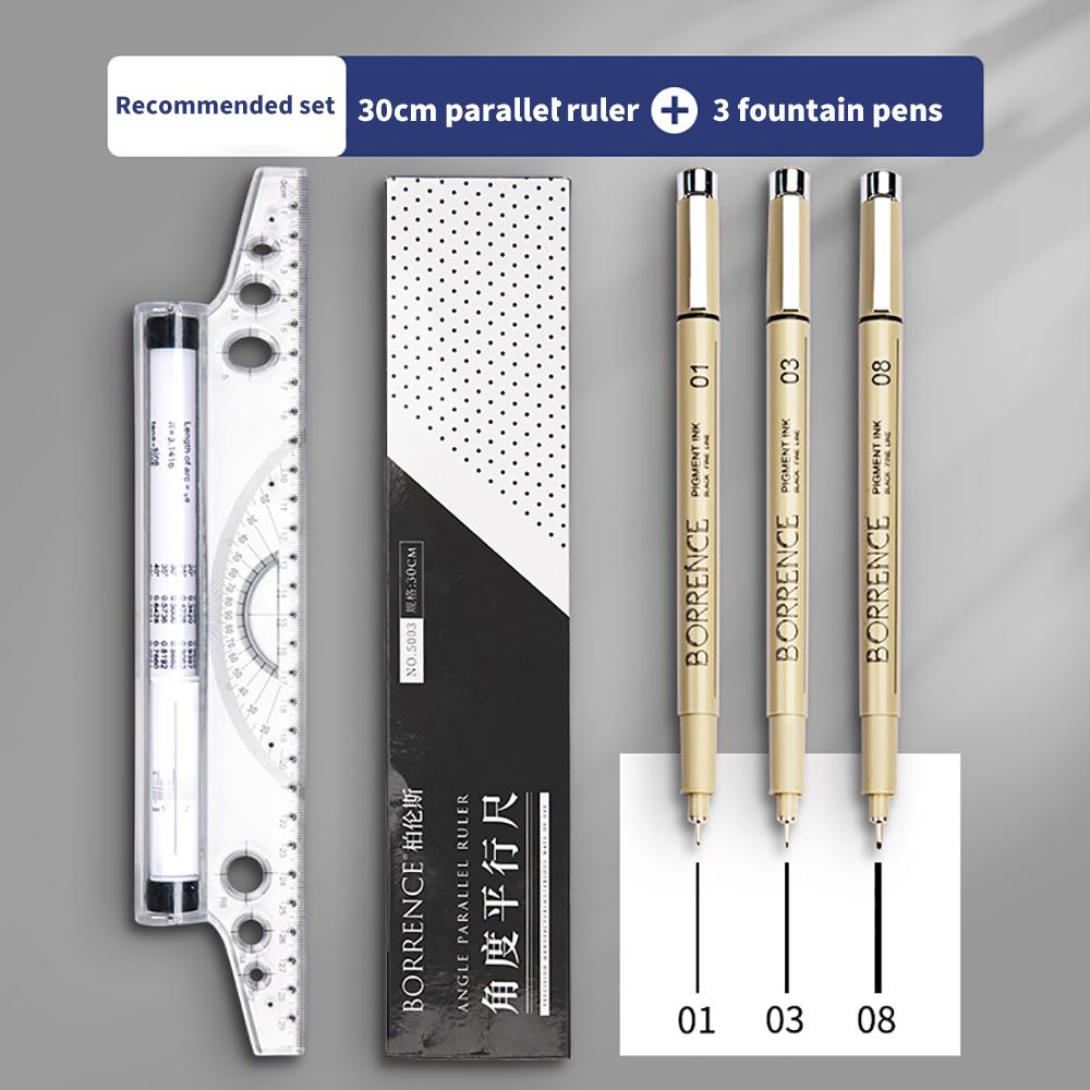 30cm Transparent Parallel Roller Ruler Multifunction Drawing Tool Scale Angle Line Balance Architectural Measuring Rolling Ruler