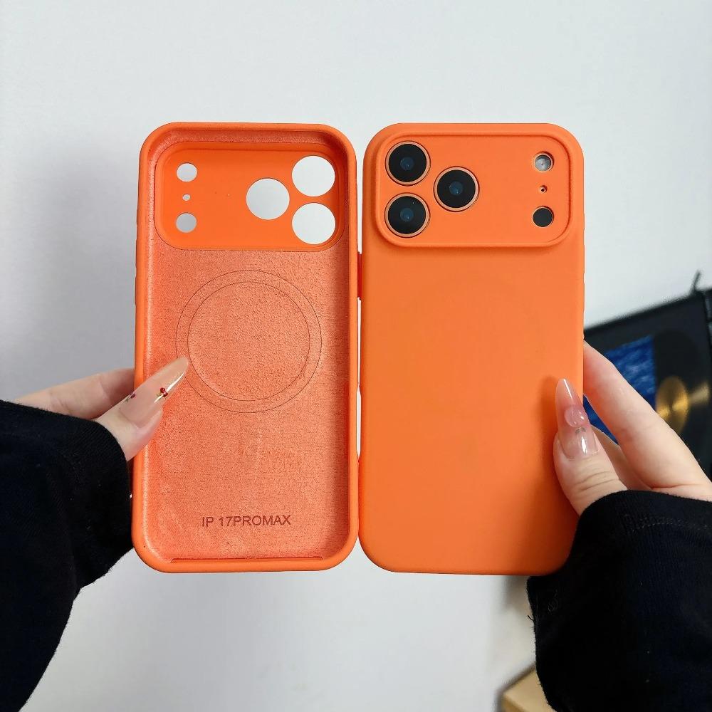 Liquid Silicone Magnetic Case for 17 Air 16 15 14 Plus 13 12 Pro Max for Magsafe Camera Protection Matte Cover
