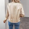 Women's Sequin Short Jackets Long Sleeve Shiny Cropped Coat Lightweight Zipper Metallic Jacket Glitter Party Disco Outfit
