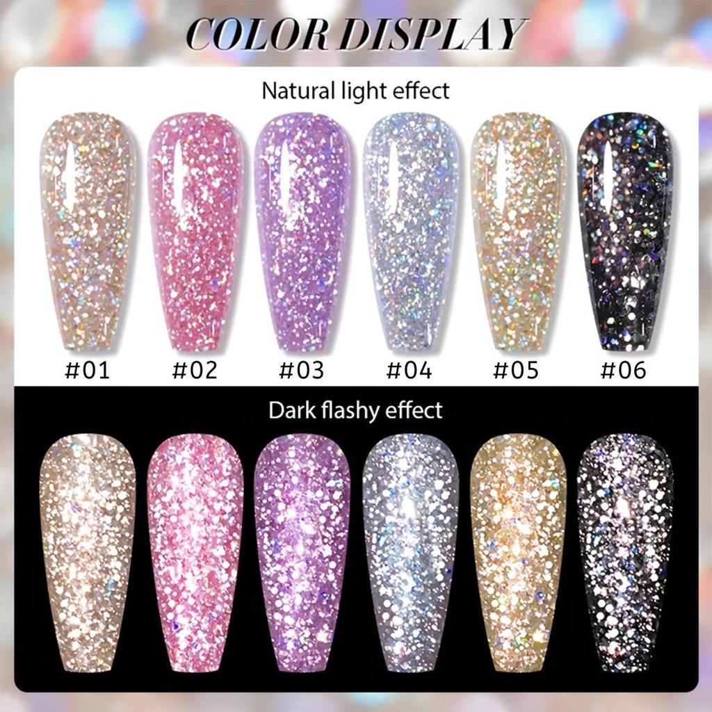 2025 Sparkling Stars Gel Nail Polish: Trendy, Super Shiny, Glittery, Internet-Popular Style for Nail Salons