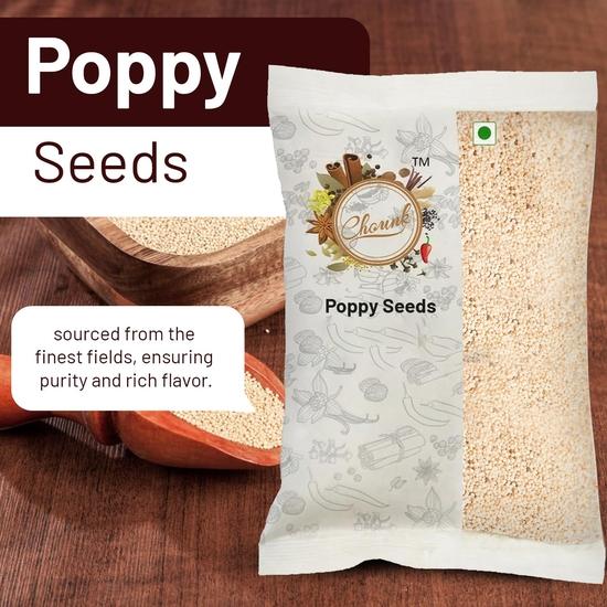 Chounk Spices Přírodní mák 100 g Bez umělých barviv a konzervantů | Khus Khus | Khas Khas | Posta Dana | Khaskhas 100g
