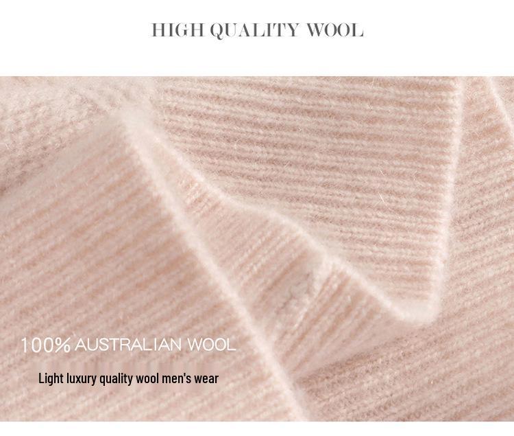 Men's Autumn/Winter Wool Jacquard Sweater, Hong Kong Style, Long Sleeve, Casual Korean Crew Neck, Plus Size Youth Pullover