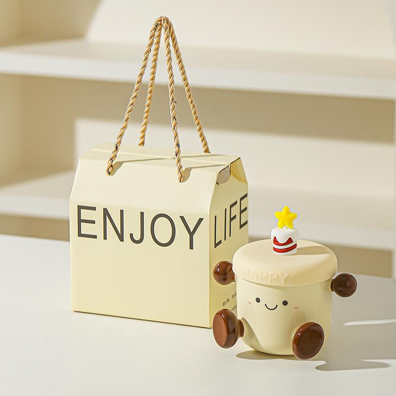 

Creative Hand Painted Cute Doll Cartoon Cup Ceramic Mug Coffee Cup Home Office Couple Cup Gift Cup 301-400ml