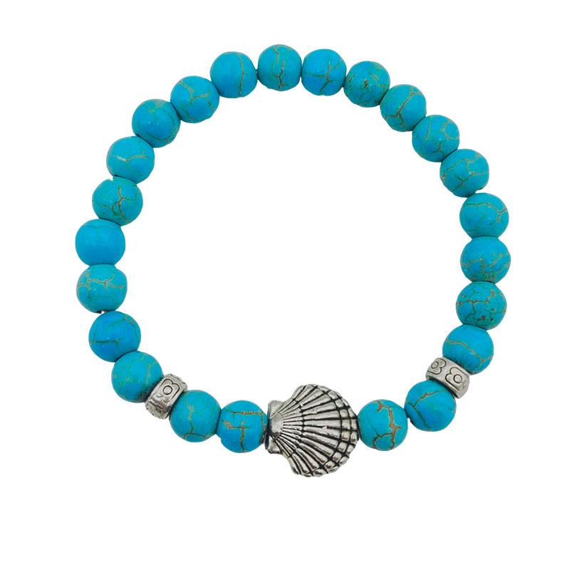 Vintage Bohemian Turquoise Bracelet Set: Women's Ethnic Style with Crackle Beads