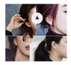 925 Sterling Silver Anti-Allergic Heart Stud Earrings for Men & Women - Simple Korean Style Black Cartilage Earrings