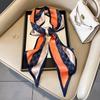 Small long thin bevel silk scarf Women's ethnic style belt Tie hair belt Tie bag ribbon tie yarn scarf Thin scarf