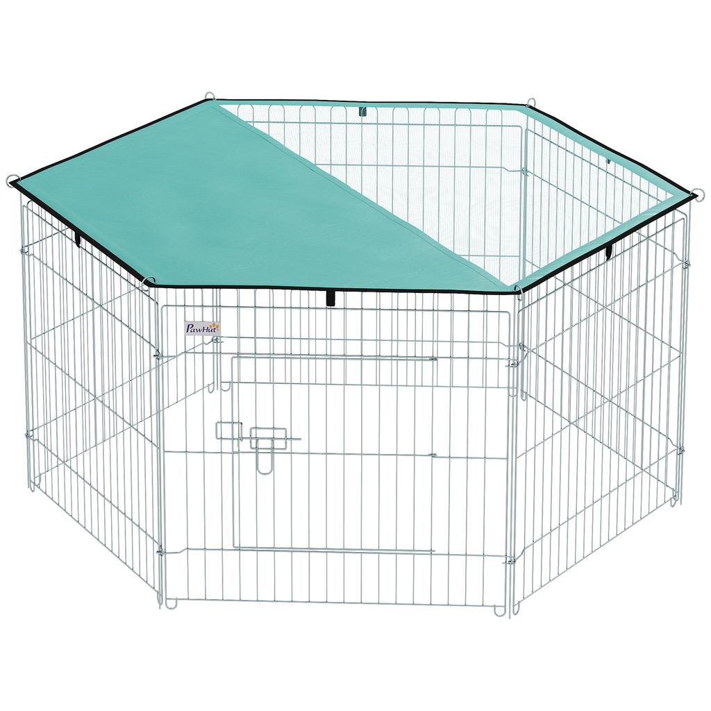 Faltbarer Draht-Hunde- und Welpenauslauf Ø120x60 cm mit wasserdichter Polyesterabdeckung