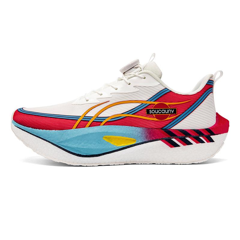 Feidian 5C Rotary Buckle Popcorn Carbon Board Running Shoes Men's and Women's Breathable Shock Absorption Rebound Student Sports Racing Shoes