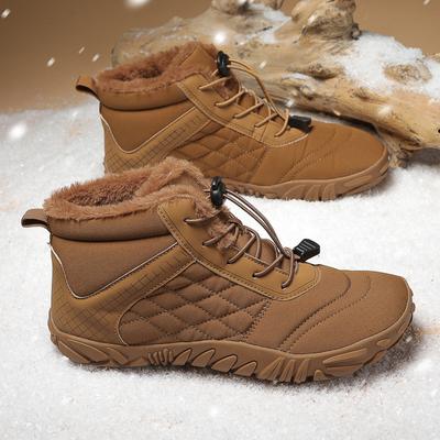 Cotton Shoes Non-slip Couple Hiking Shoes Warm Middle Top Wear-resistant Wool Boots Men's and Women's Cold Hiking Shoes