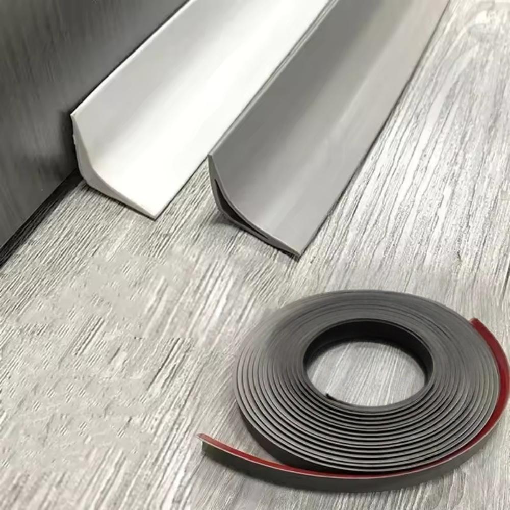 1pc 1M/39.37in Floorinner Corner Strip Self-Adhesive Wall Corner Molding Linetriangular Edge Tape Skirting Line Caulk Decorative