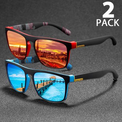 1/2 szt. Kwadratowe Okulary Przeciwsłoneczne Ochrona UV400 Okulary Sportowe dla Mężczyzn Kobiet Unisex Modne Okulary Prezent dla Rodziny Przyjaciela