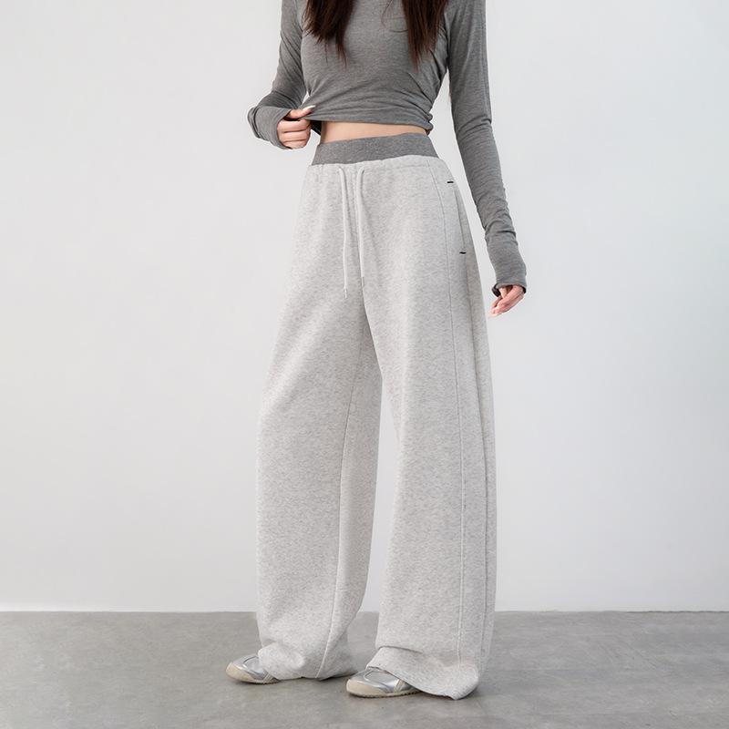Women's High Waist Wide Leg Pants Loose Fit Sweatpants Drape Commuter Style Banana Trousers Spring Casual Bottoms