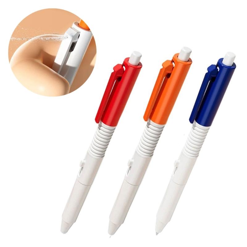 3/6/9pcs Black Ink Ballpoint Pen Squirting Toy Smooth Writing Pen Water Sprays Pen Writable Pen for School Office