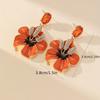 Boho Colorful Flower Rhinestone Drop Earrings – Festive Dangle Zircon for Women, Holiday & Party Events
