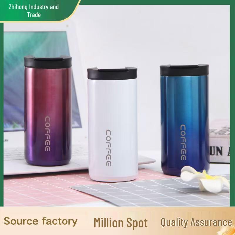 304 Stainless Steel Portable Thermos Coffee Cup - Simple & Creative Design for Couples