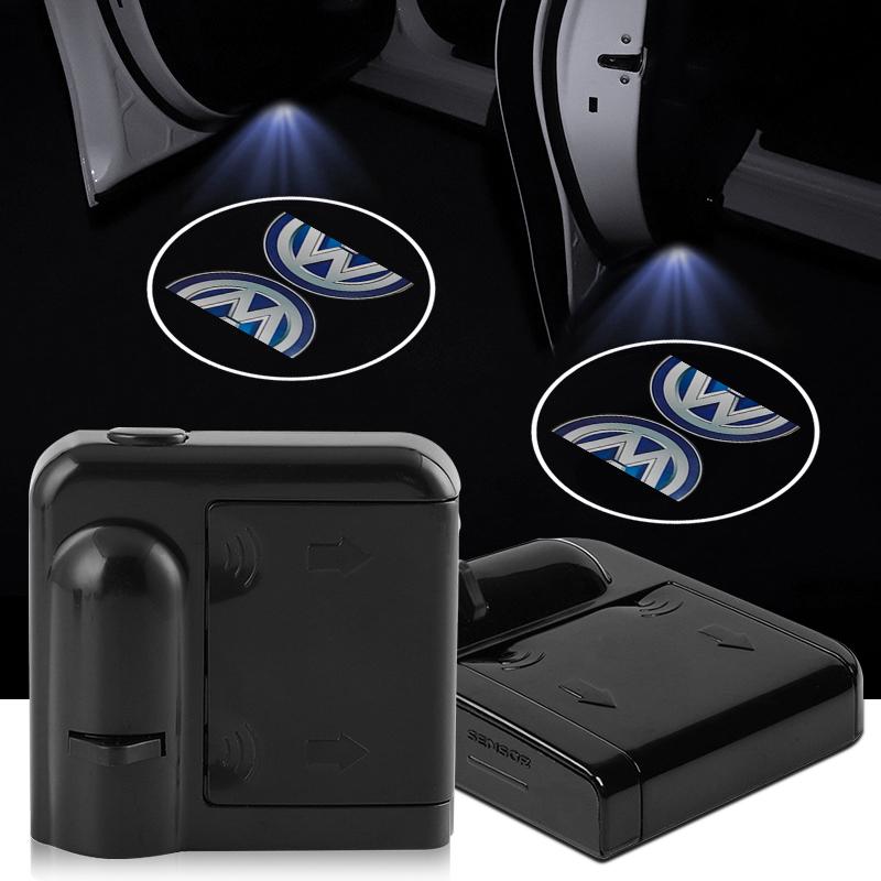 Car Stickers Wireless Led Emblem Car Door Welcome Laser Projector Lights Car Decor For Volkswagen VW Scirocco Polo Tiguan PASSAT