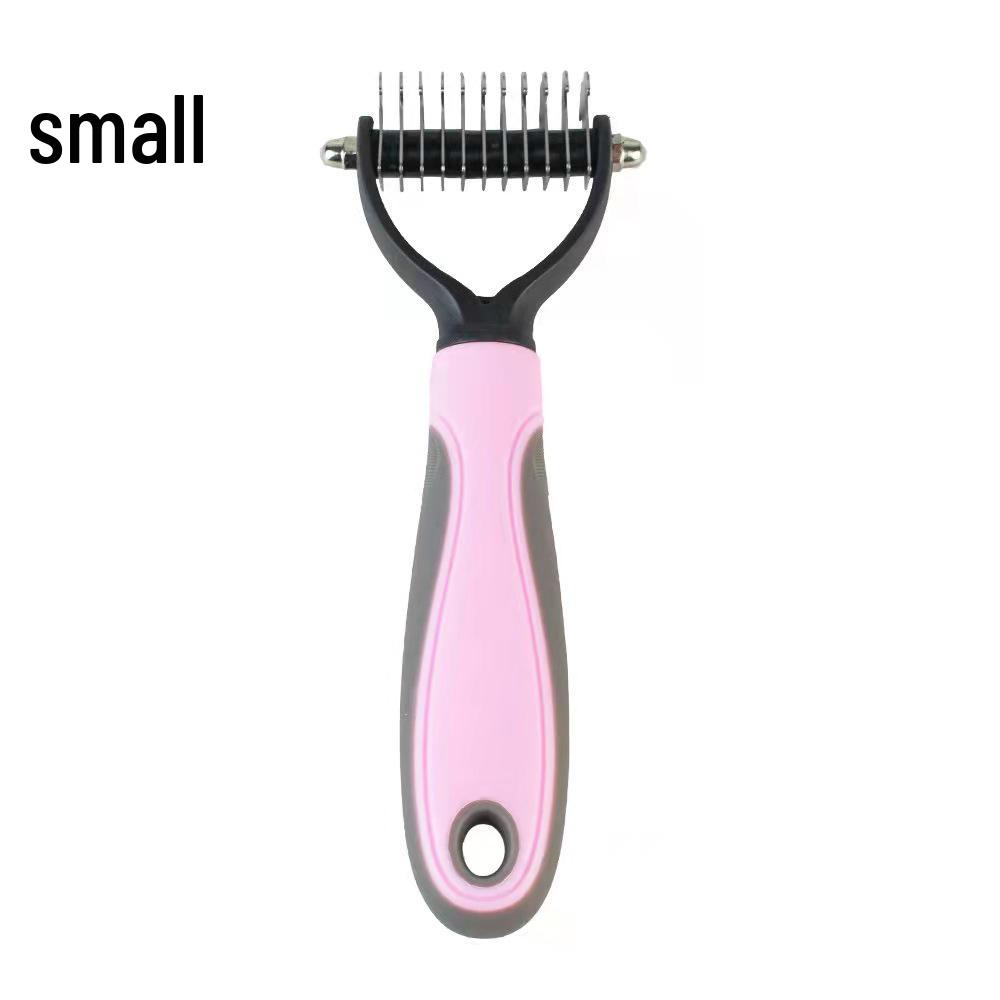Stainless Steel Pet Detangling Comb - Dog & Cat Grooming Tool for Removing Loose Hair OPP Bag Packaging
