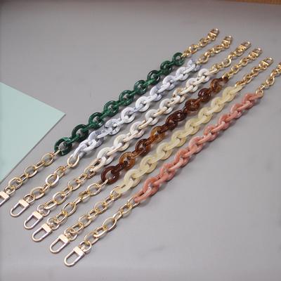 New Fashion Woman Handbag Accessory Chain Green Brown Beige Acrylic Metal Chain Luxury Strap Women Shoulder Clutch Handle Chain