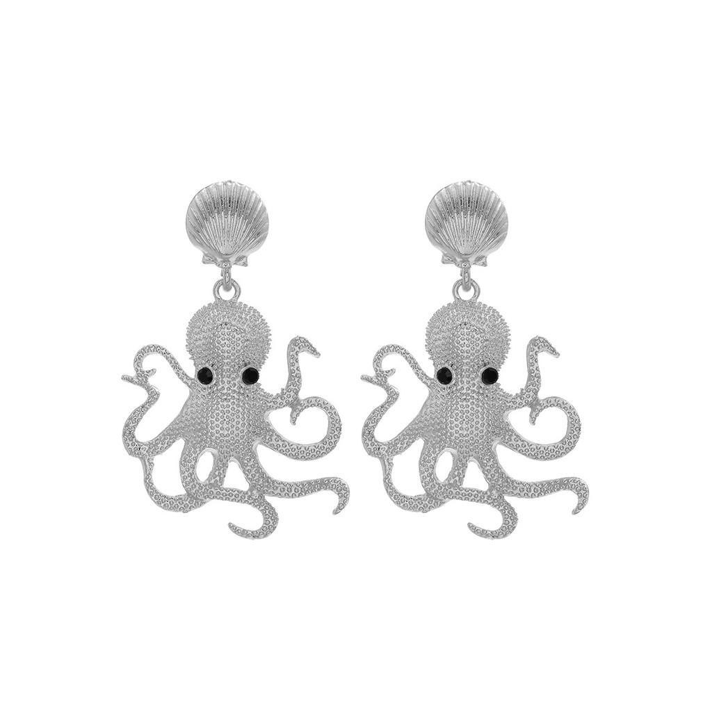 

Pinkdudu Exaggerated BOHO Octopus Zinc Alloy Earrings Fashion Trendy Drop Earrings Women Jewelry PD2254 серебряный