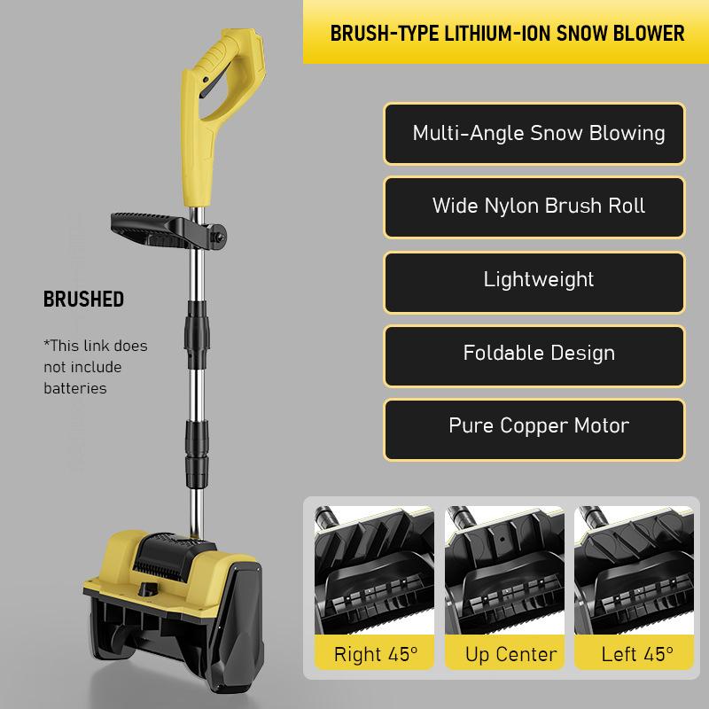 1200W Electric Push Snow Blower Cordless Snow Thrower High Power Snow Shovel Foldable Snow Cleaner Snow Sweeper (No Battery)