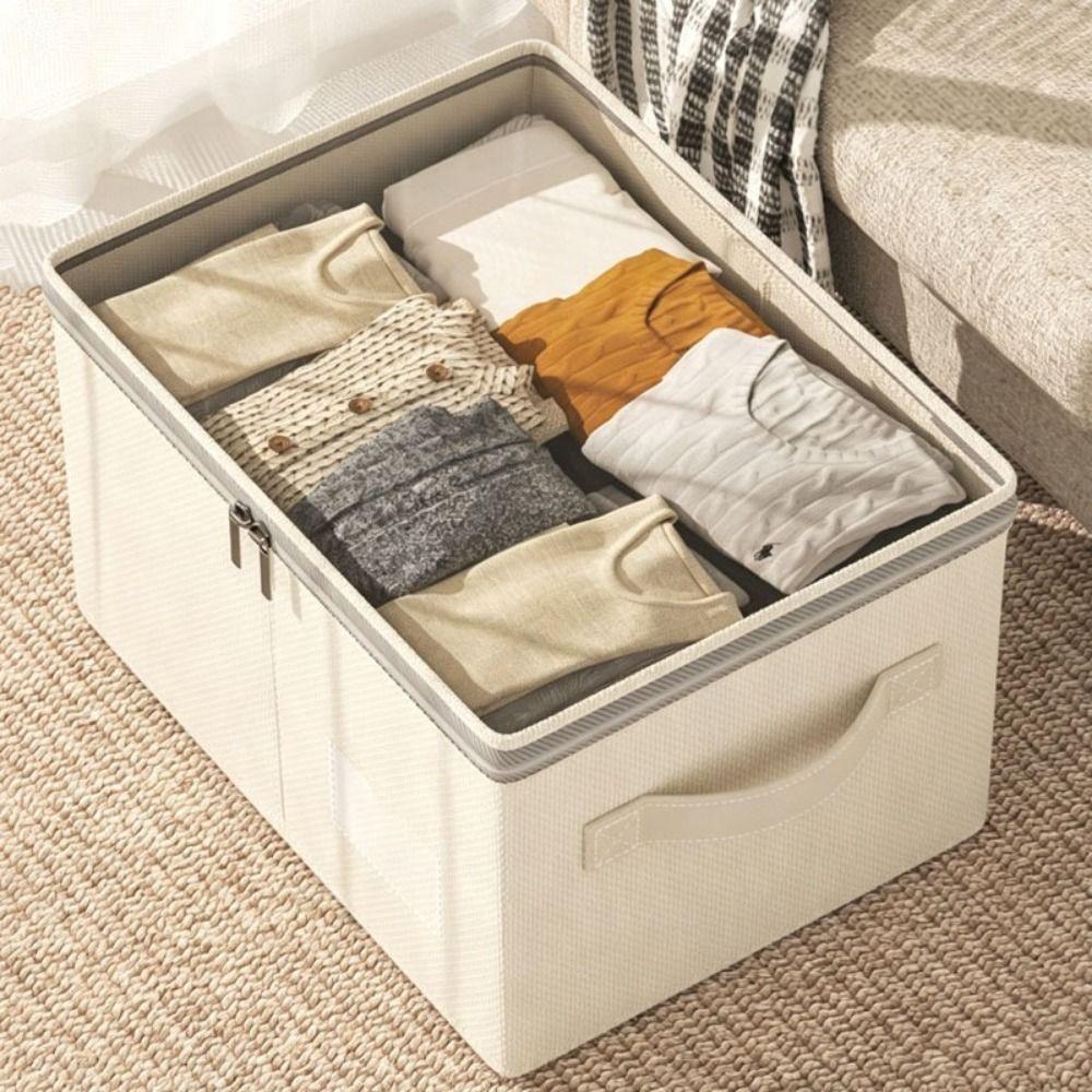 Large Capacity Folding Storage Bin Clear Window Wardrobe Organizer for Bedroom