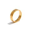 Yhpup 678# Modischer Edelstahl Metall Runder Minimalistischer Gravierter Blumenring für Damen 18K Goldfarbe Beschichteter Finger Schmuck