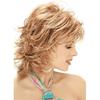 Krótka kręcona peruka damska z grzywką na bok – Stylowa blond modna peruka