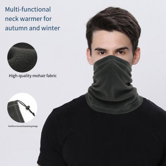 2Pcs/Set Winter Hat Scarf Set Solid Color Polar Fleece Thickened Riding Hat