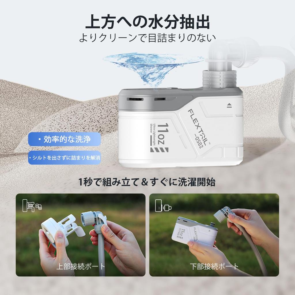 FLEXTAILGEAR MAX SHOWER Portable Electric Camping Shower Dual Water Flow Strong Water for Home Car Emergency Plant Outdoor Shower Shower, Shower,