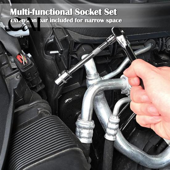 Ratchet Wrench Kit Professional Socket Set, Cr-V Steel Alloy Ratchet/Hex Multi-Bit Tool Set with Portable Storage Case for Home Maintenance