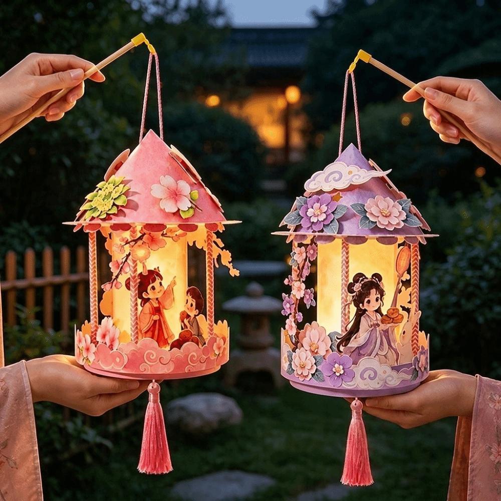 Chinese Style Glowing Rabbit Lantern Cartoon Handheld Lantern Light-Up Lantern Cultural Events