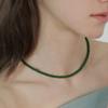 [Headquarters Genuine Product / Silk Pouch Included] Silver 925 Onyx Green Necklace 4mm