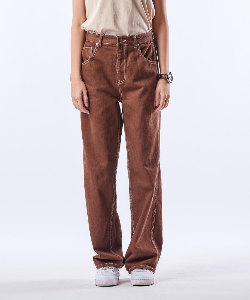 Pillogeulaem Carpenter Pigment Dyed Wide Pants_Brown