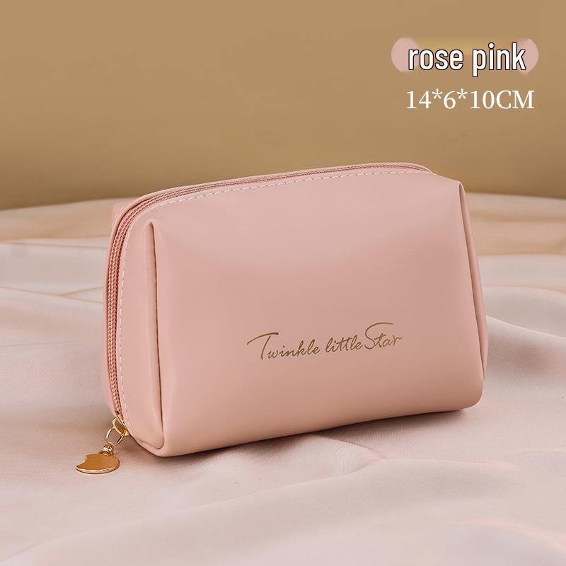 Compact PU Makeup Bag - Portable Handheld Storage & Coin Purse