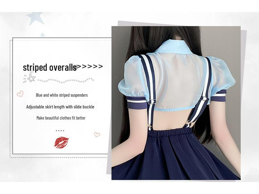 Manyan Sexy Lingerie: JK Pleated Suspender Skirt, Bunny Girl Police Uniform Suit 9349