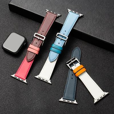 Leather Watch Straps for Apple Watch Band 46mm 44mm 49mm 45mm 42mm 40mm 38/41mm Bracelet iWatch Series 10-Ultra 9-8-7-6-5-4-3-SE