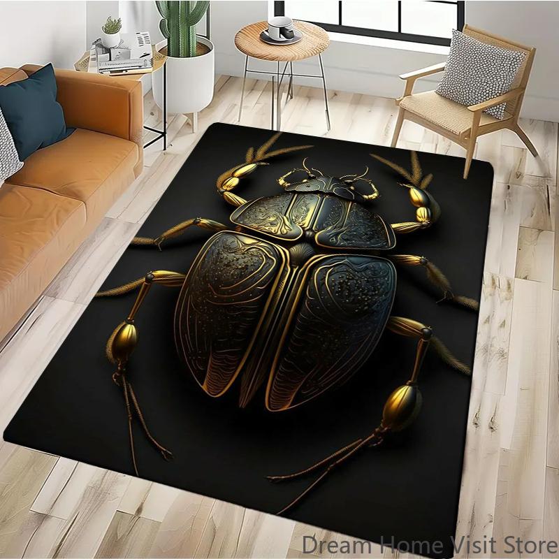 Black Gold Eagle Lion Carpet For Living Room Sofa Floor Cushions Modern Home Rug For Children's Bedroom Play Carpet Camping Mat