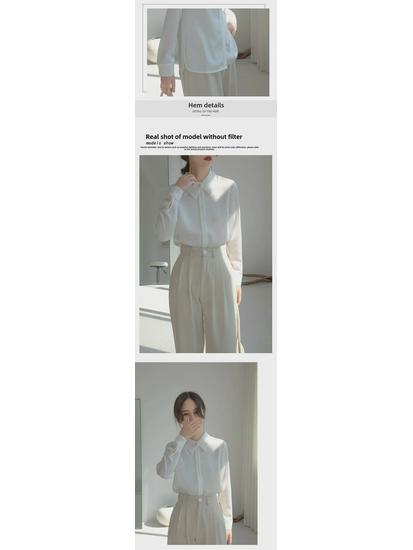 Dámská saténová šifonová košile s dlouhým rukávem na jaro a podzim 2025: Módní westernový styl a profesionální oblečení pro dojíždění