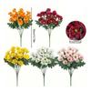 Silk Petal Artificial Outdoor Sunset Mums Flowers 21 Heads Simulated Flower  for All Season