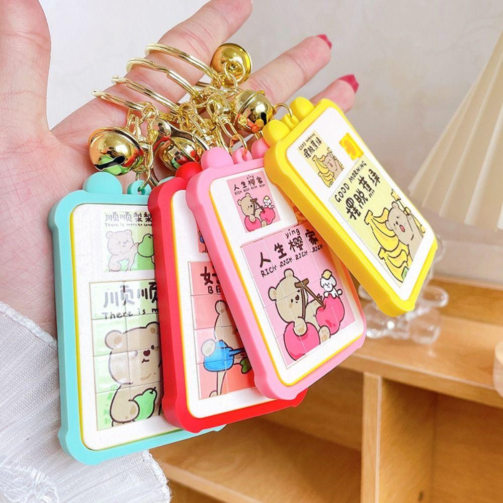 

Bear Cartoon Puzzle Key Chain Cartoon Huarong Road Pendant Toy Cute Bag Accessories