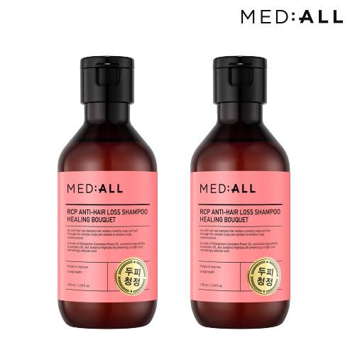 MEDIALL Scalp Cleansing, Hair Loss, Dandruff Relief, Mildly Acidic Shampoo, 100ml (2 bottles) with Healing Bouquet Scent 2 bottles of 100ml Healing Bouquet Shampoo