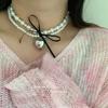 Heart Imitation Pearl Necklace Ladies Niche Designs Clavicle Chain Necklace Harajuku Campus Style Simple Jewelry
